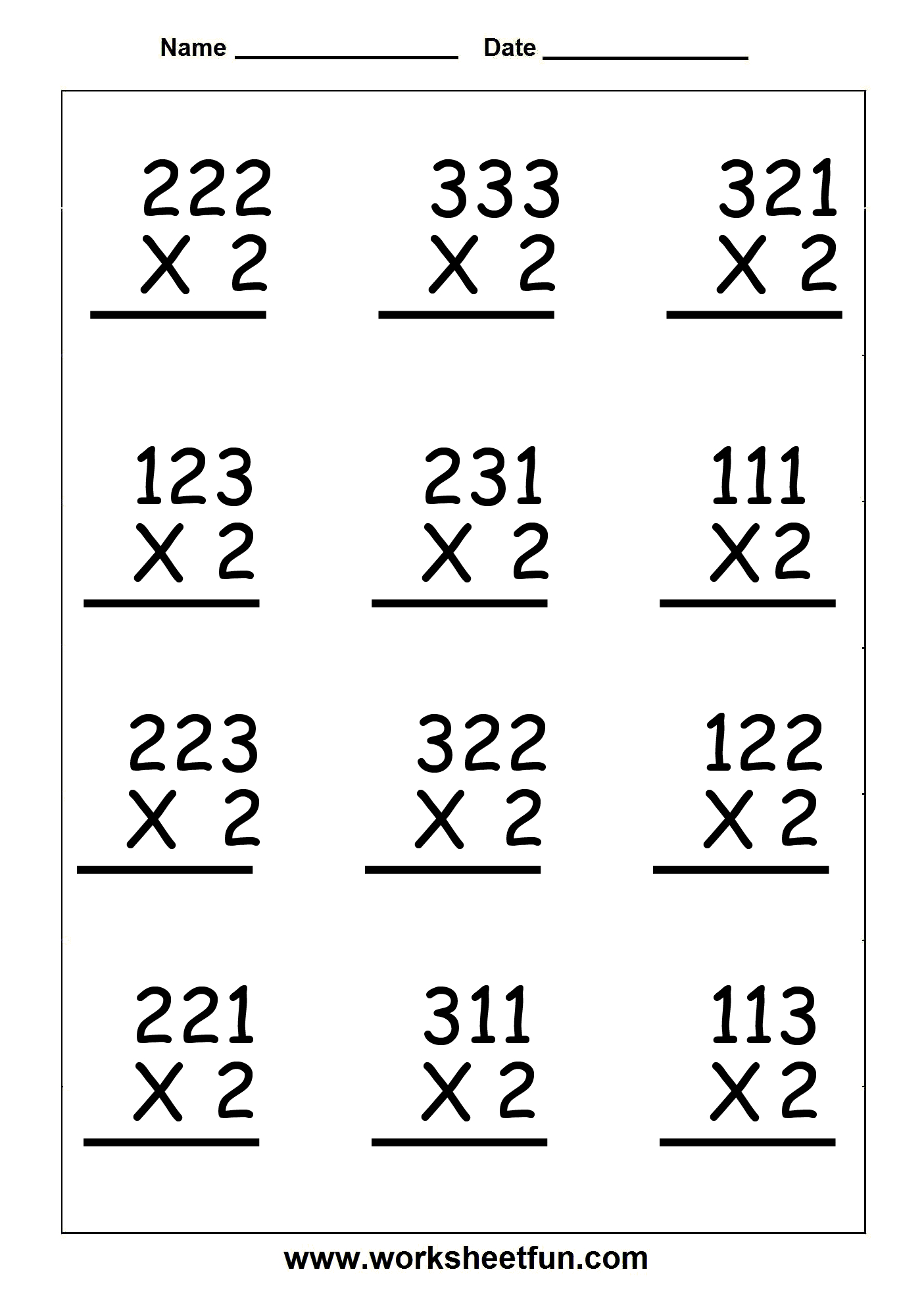 3 Digit By 1 Digit Multiplication Worksheets Printable Printable Worksheets