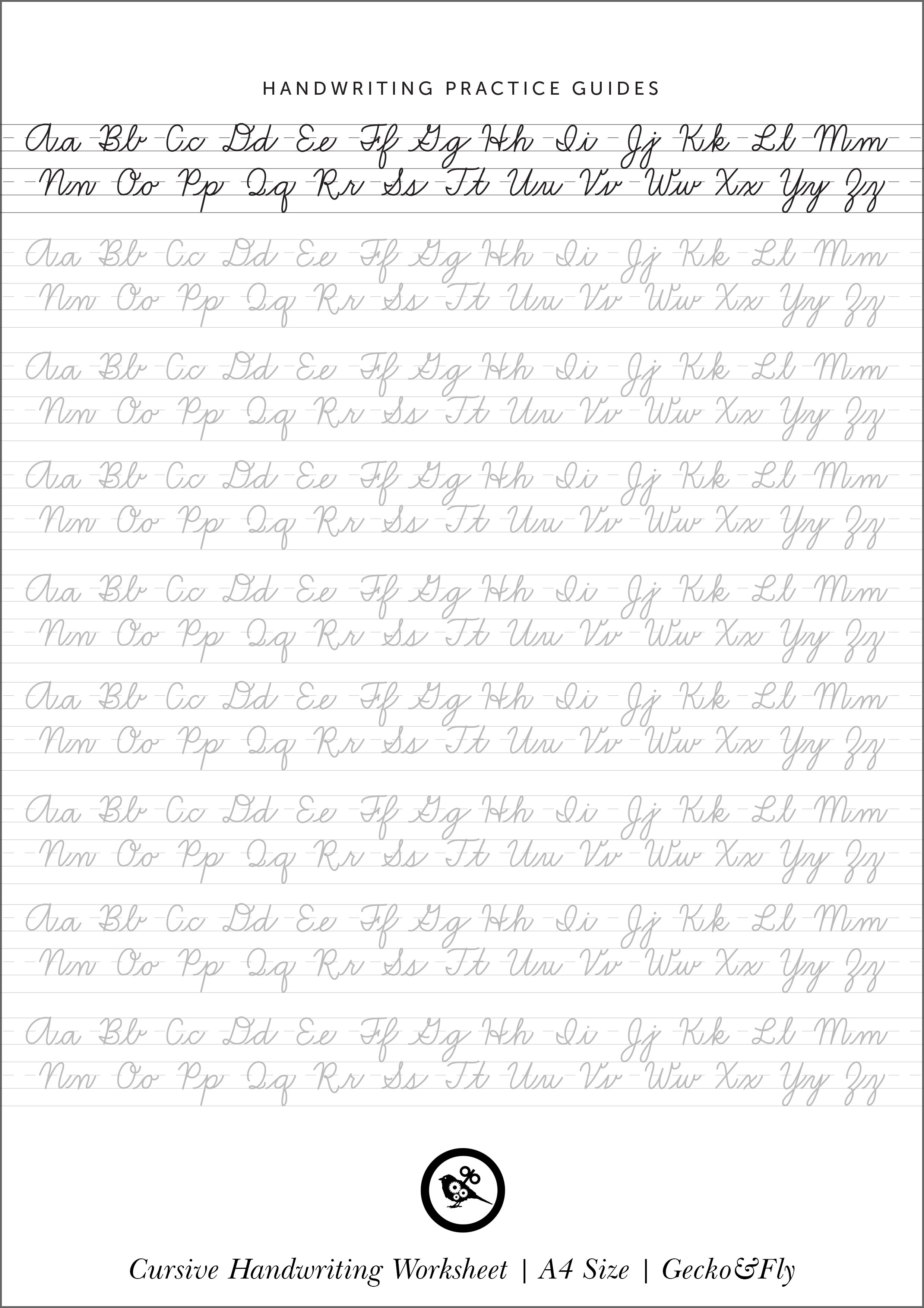 Cursive Handwriting Template - Koran.sticken.co | Printable Cursive Worksheets