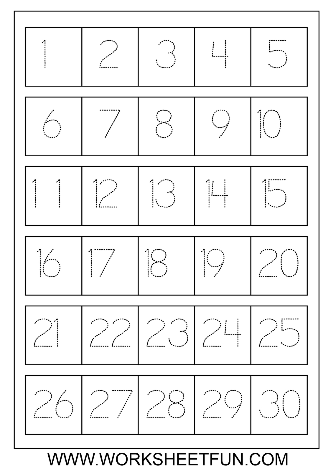 Writing Numbers 1 20 Printable Worksheets Printable Worksheets