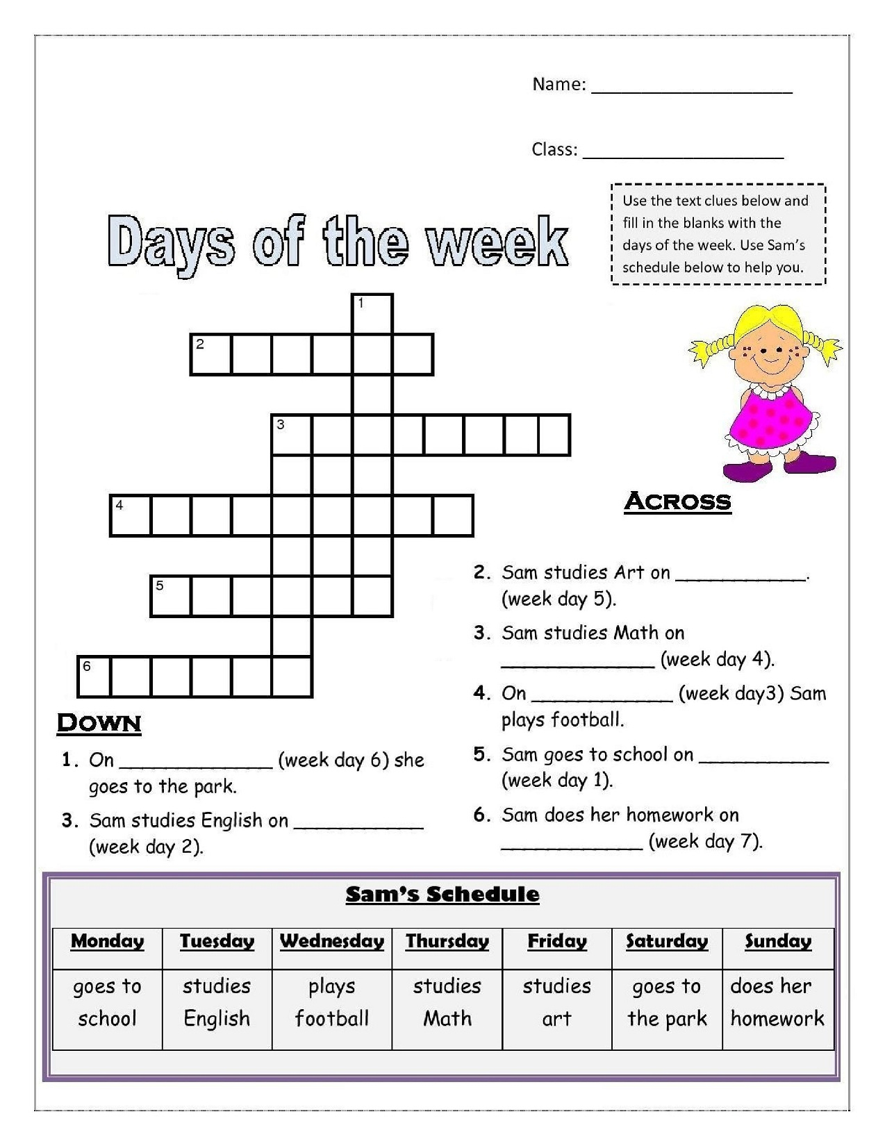 Days Of The Week Worksheets | Activity Shelter | Printable French Worksheets Days Of The Week