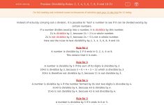 Divisibility Worksheets Printable