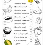Do You Like Apples?   Fruits Worksheet Worksheet   Free Esl | Free Printable Esl Worksheets