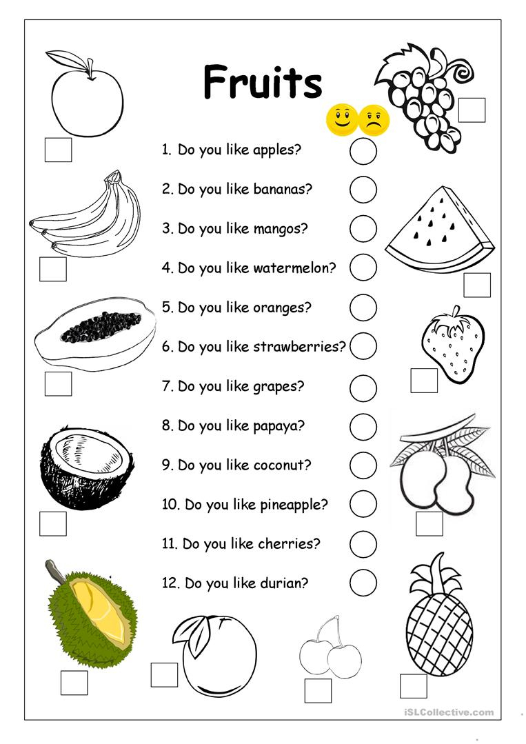 Do You Like Apples? - Fruits Worksheet Worksheet - Free Esl | Free Printable Esl Worksheets