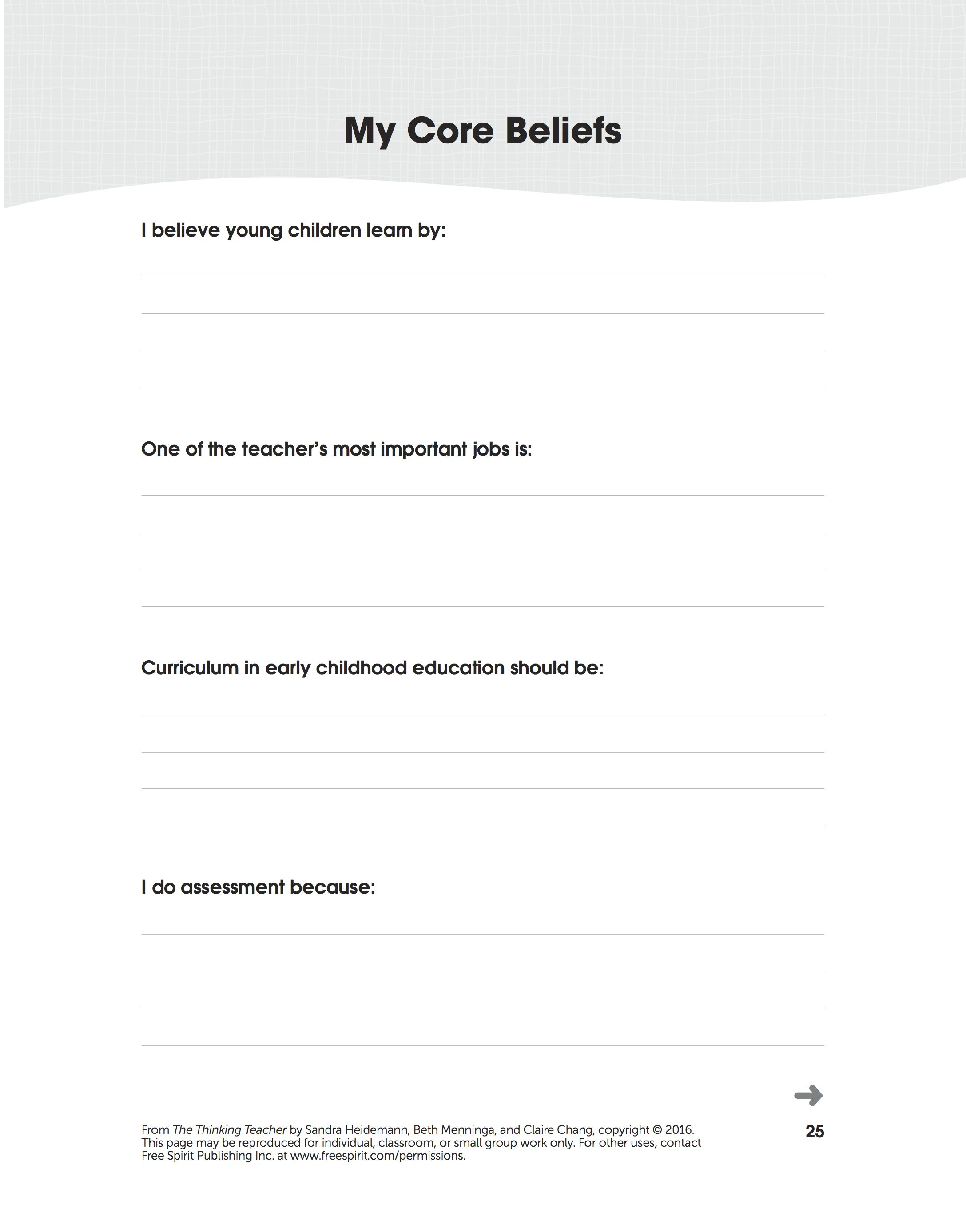 Download &amp;quot;my Core Beliefs,&amp;quot; A Free Printable Worksheet From &amp;quot;the | Cbt Printable Worksheets