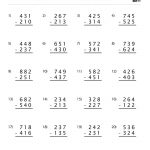 Download Our Free Printable 3 Digit Subtraction Worksheet With No | Printable Subtraction Worksheets