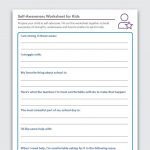 Download: Self Awareness Worksheets For Kids | Feelings And Emotions | Emotional Intelligence Activities For Children Printable Worksheets