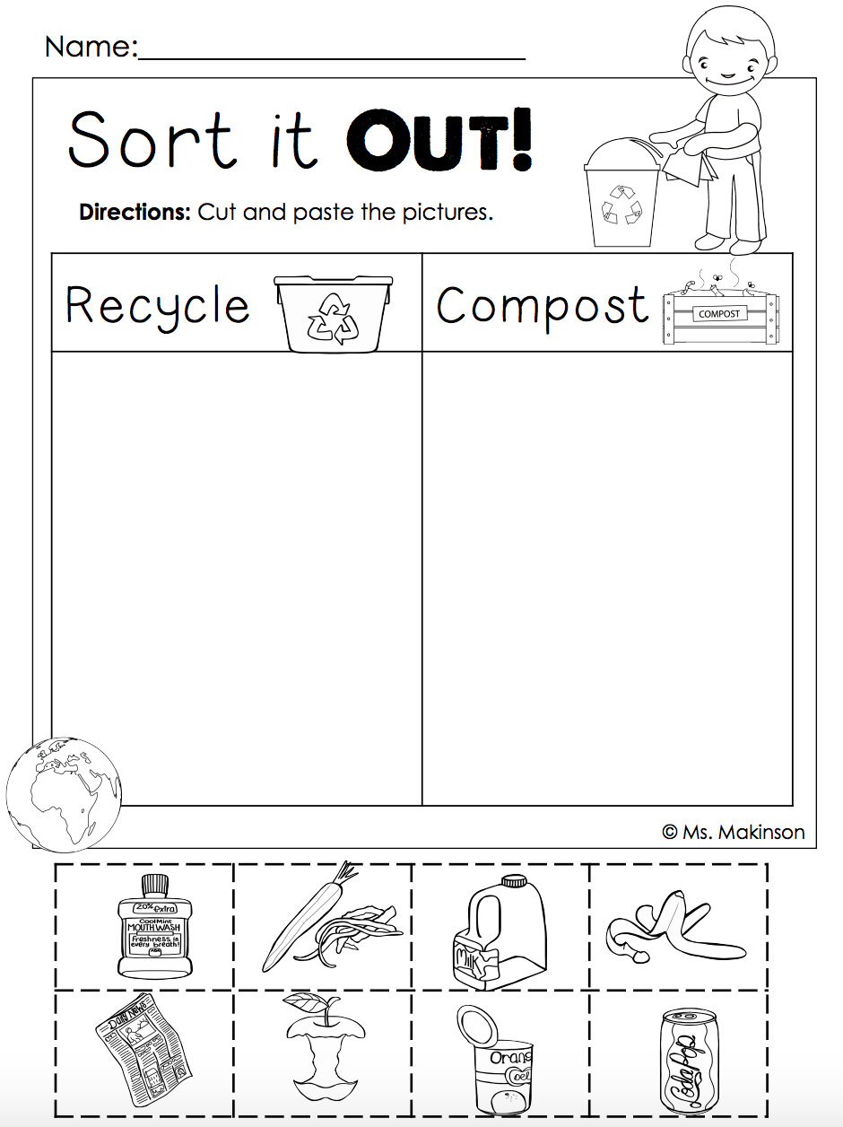Earth Day Free | Homeschool. | Earth Day, Earth Day Activities | Recycle Worksheets Printable