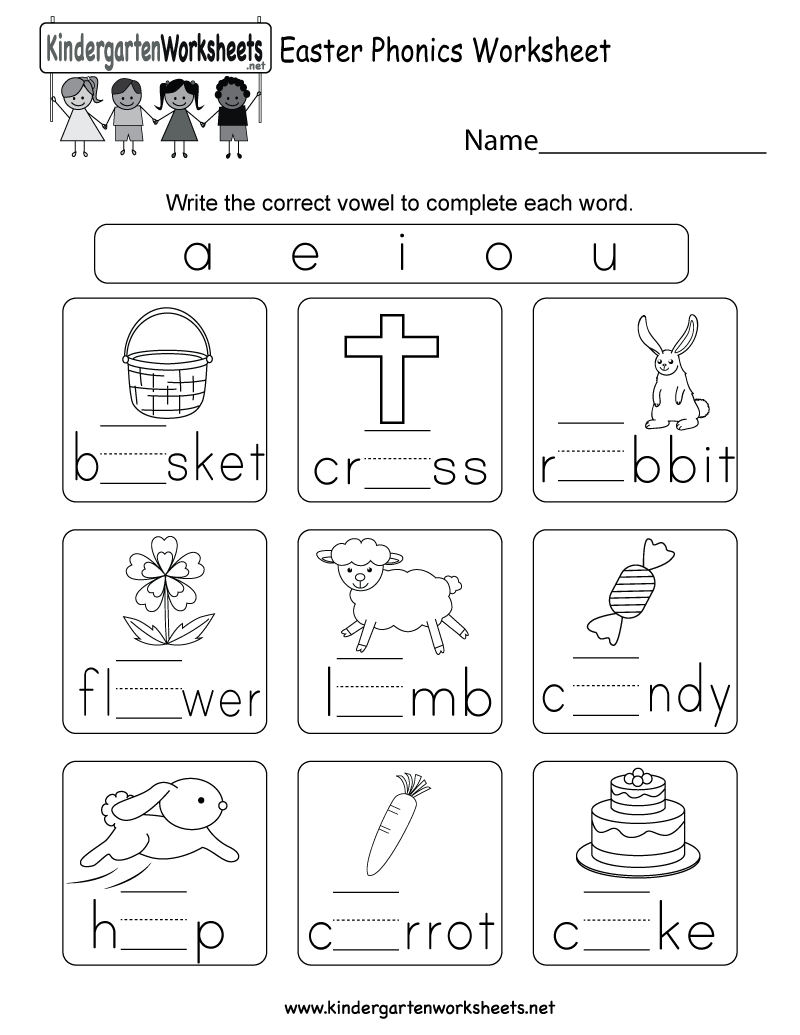 Easter Phonics Worksheet - Free Kindergarten Holiday Worksheet For Kids | Free Printable Easter Worksheets For Preschoolers