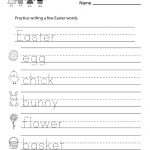 Easter Writing Worksheet   Free Kindergarten Holiday Worksheet For Kids | Printable Writing Worksheets