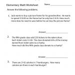 Elementary Math Word Problems Worksheet   Free Printable Educational | Math Problems Printable Worksheets