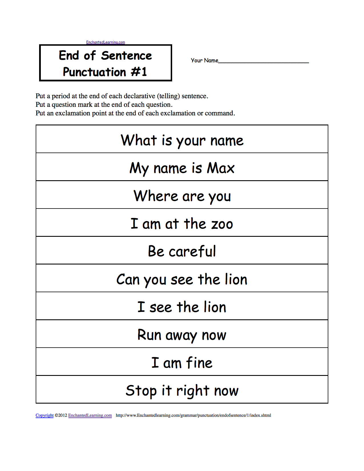 End Of Sentence Punctuation Worksheets - Even Different Themes And | Free Printable Punctuation Worksheets For Grade 2