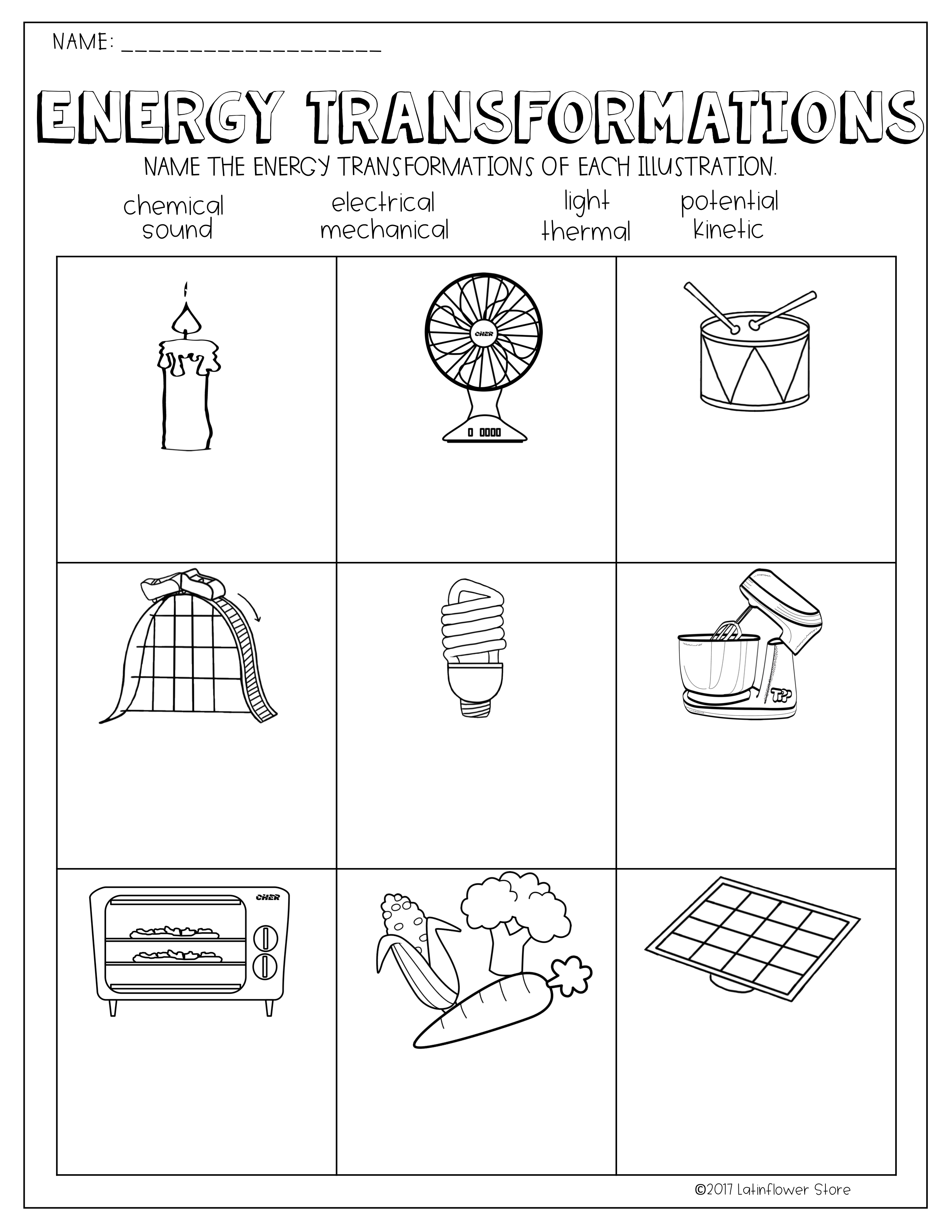 free printable worksheets on potential and kinetic energy