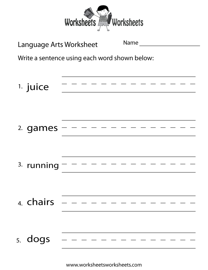 English Language Arts Worksheet - Free Printable Educational | Free Printable School Worksheets