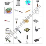 English Worksheets: Kitchen Utensils Memory Game | Kitchen Utensils Printable Worksheets