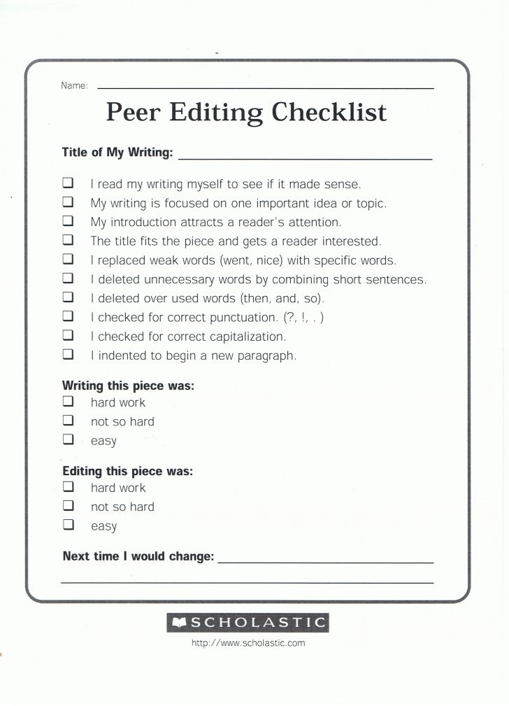 editing essay worksheet