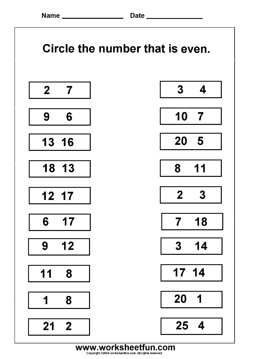 Even &amp;amp; Odd Numbers Worksheet This Site Has Lots Of Printable | Odd And Even Printable Worksheets