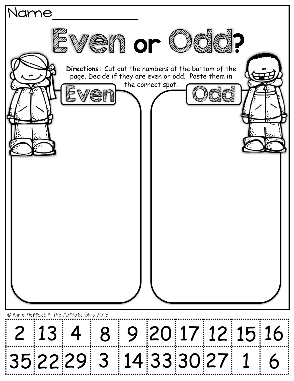 Even Or Odd (Cut And Paste) | Fall | Math School, 1St Grade Math | Free Printable Odd And Even Worksheets
