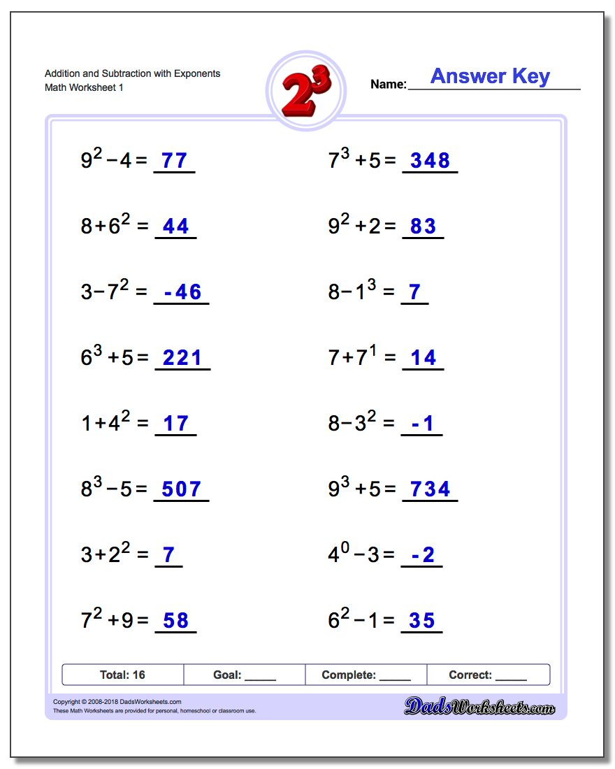 Exponents Worksheets | 5Th Grade Exponents Printable Worksheets