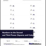 Exponents Worksheets For Numbers To The Second And Third Power | Free Printable Exponent Worksheets