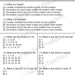 Factors And Multiples Quiz   4.oa.4 | School | Factors, Multiples | Free Printable Lcm Worksheets