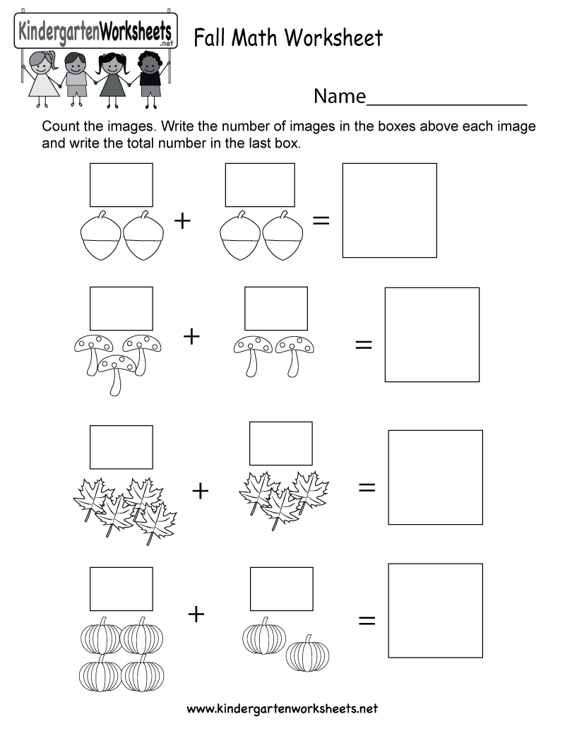 Fall Math Worksheet - Free Kindergarten Seasonal Worksheet For Kids | Free Printable Fall Math Worksheets
