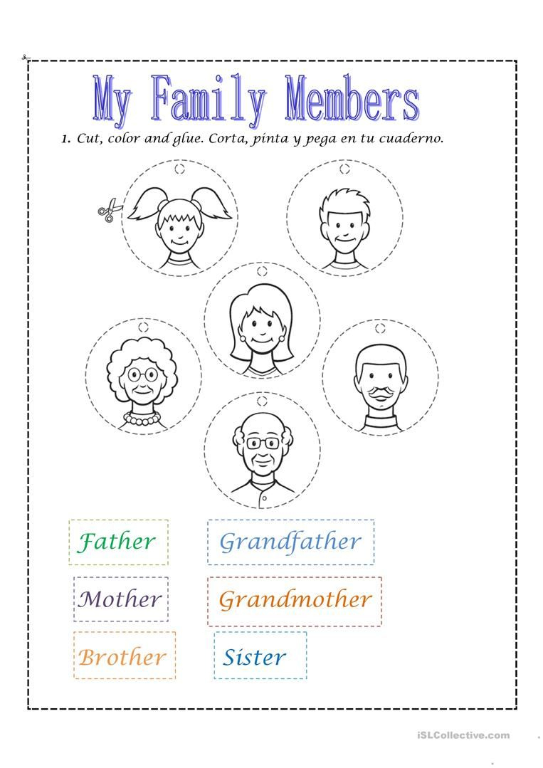 Family Members Worksheet - Free Esl Printable Worksheets Made | Free Printable Worksheets For Preschool Teachers