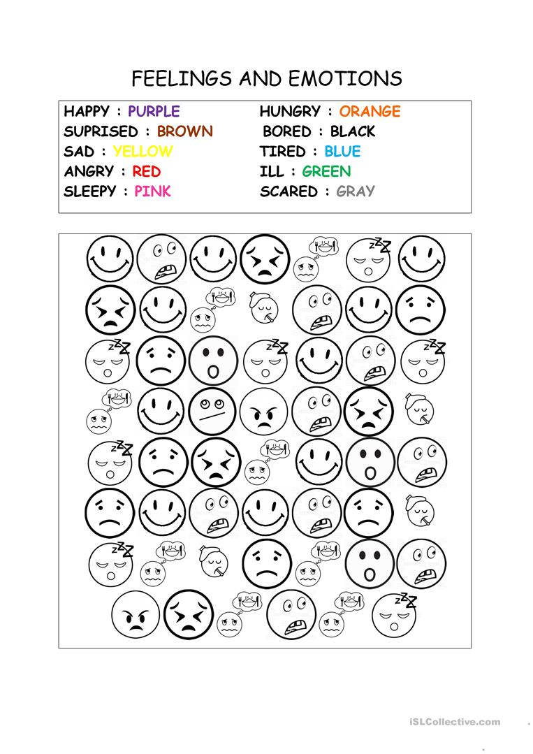 Feelings And Emotions Worksheets Printable