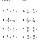 Fifth Grade Adding Fractions Worksheet Printable | Fractions | Math Worksheets For 5Th Grade Fractions Printable