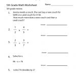 Fifth Grade Math Practice Worksheet Printable | Teaching Ideas | 5Th Grade Printable Worksheets