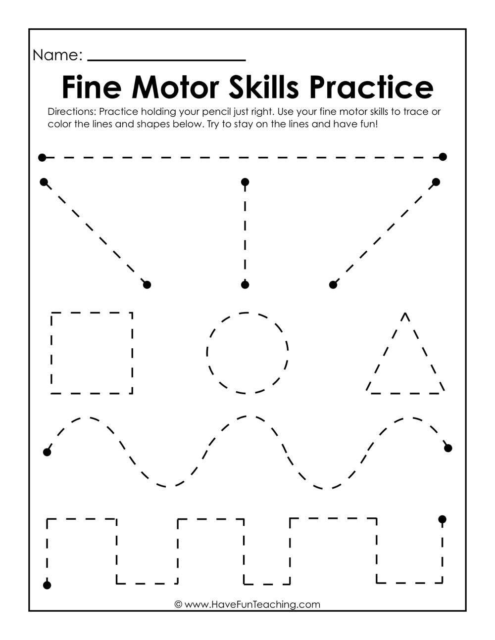 Fine Motor Skills Practice Worksheet | Preschool | Motor Skills | Fine Motor Skills Worksheets And Printables