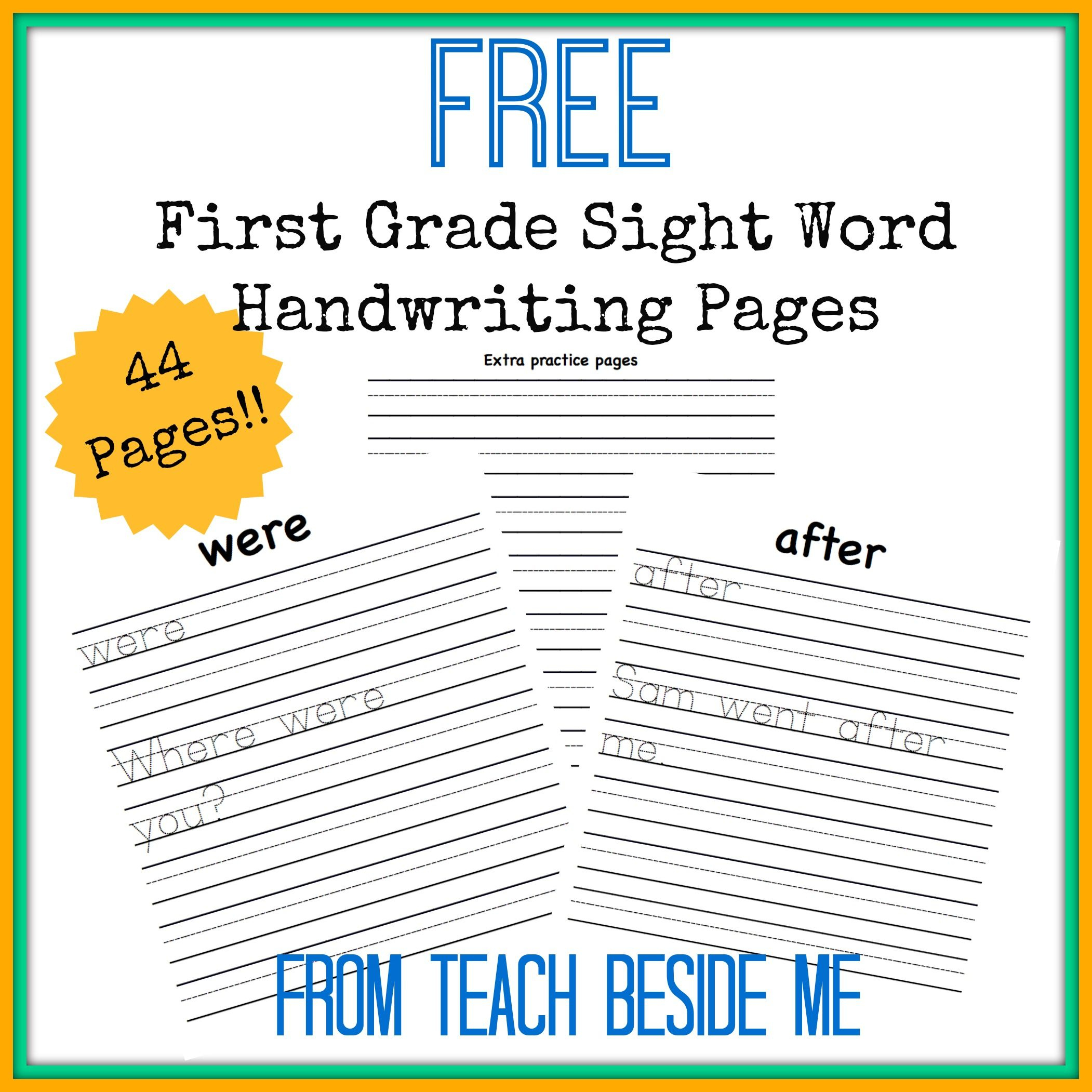 First Grade Dolch Sight Word Handwriting Pages | Ultimate Homeschool | 1St Grade Sight Words Printables Worksheets
