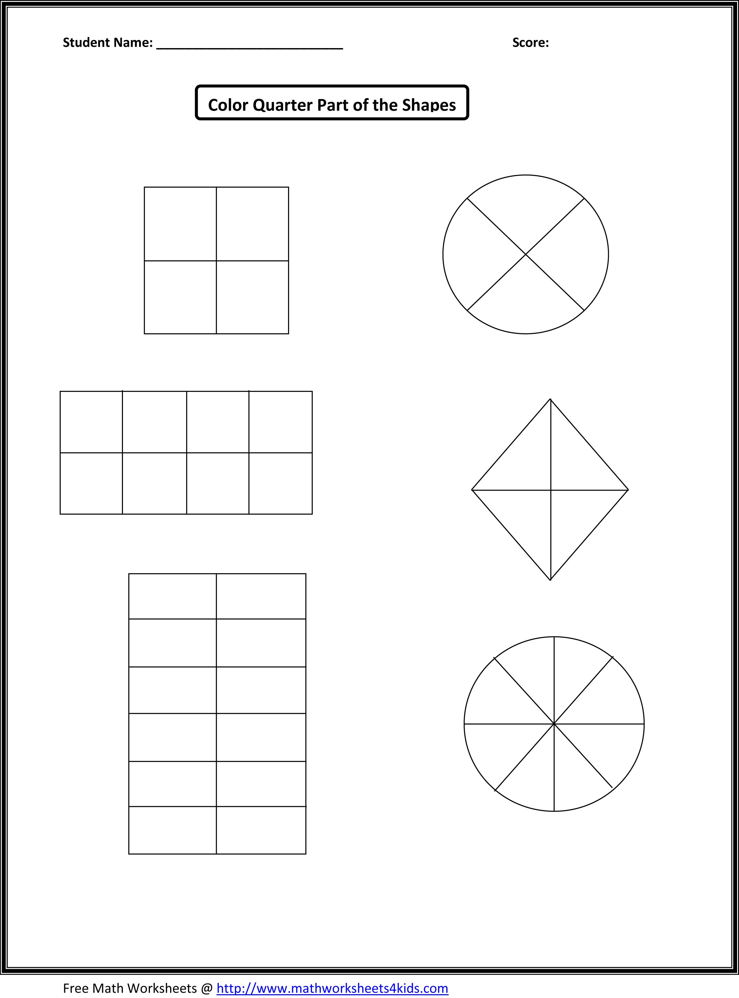 First Grade Fraction Worksheets For Download Free - Math Worksheet | Free Printable First Grade Fraction Worksheets