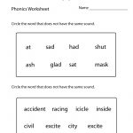 First Grade Phonics Worksheet Printable. The Bottom Part Is Advanced | Free Printable Grade 1 Phonics Worksheets