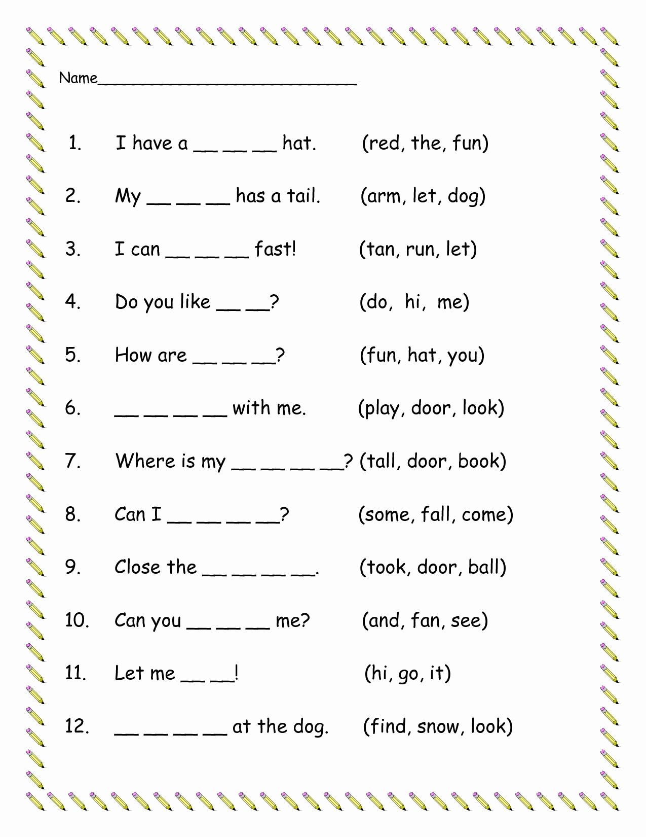 First Grade Sight Words Worksheets New Kindergarten Worksheets First | 1St Grade Sight Words Printables Worksheets