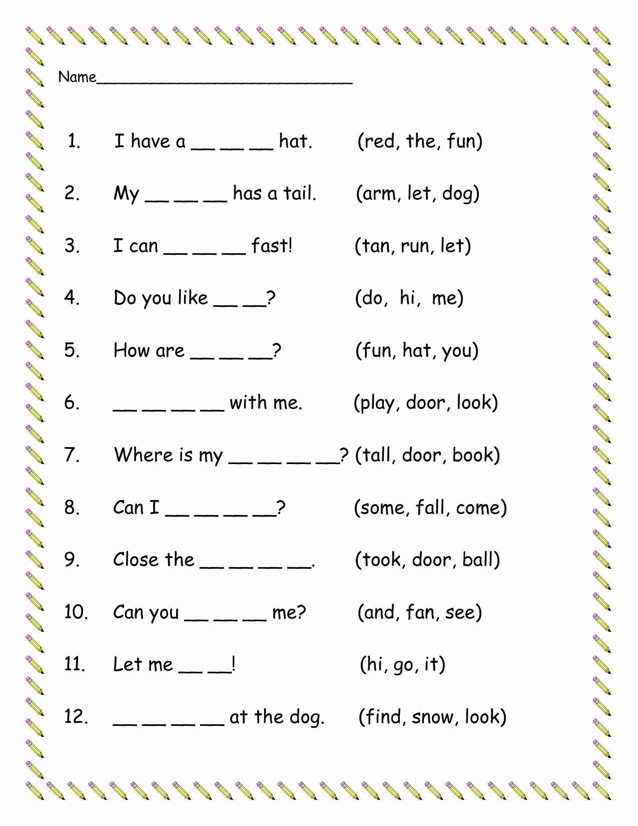 1st Grade Sight Words Games