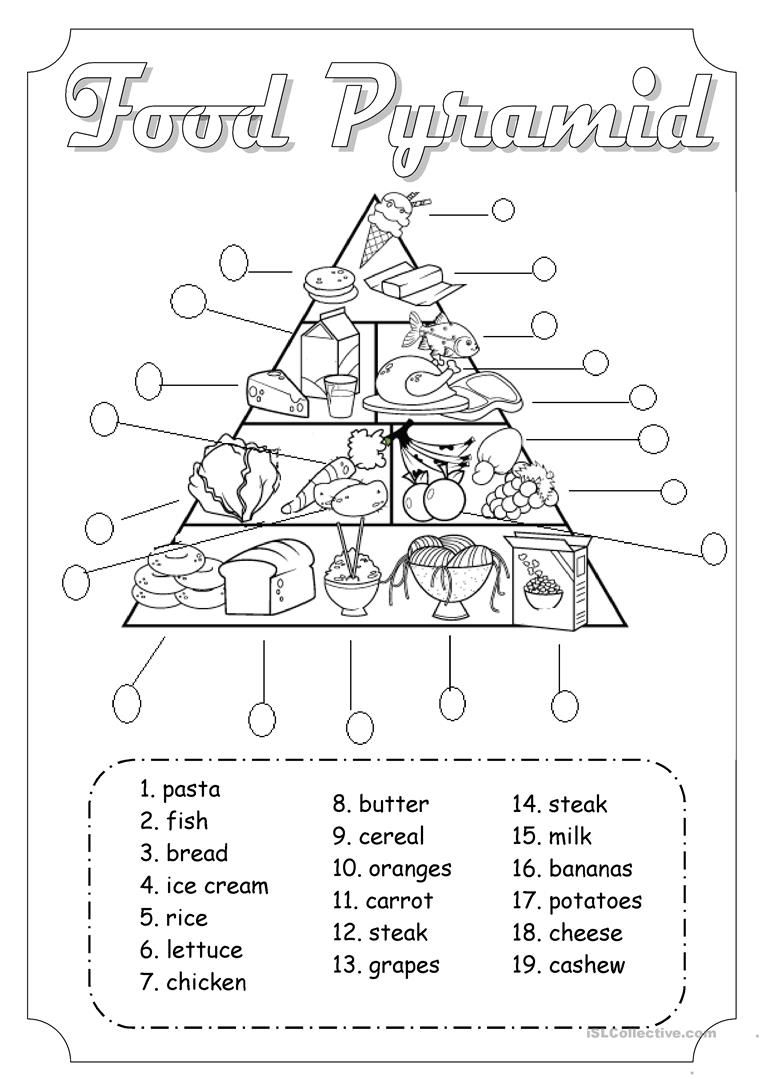 Food Pyramid Worksheet - Free Esl Printable Worksheets Made | Free Printable Nutrition Worksheets