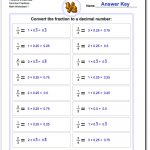 Fractions As Decimals | Fractions To Decimal Worksheets Printable