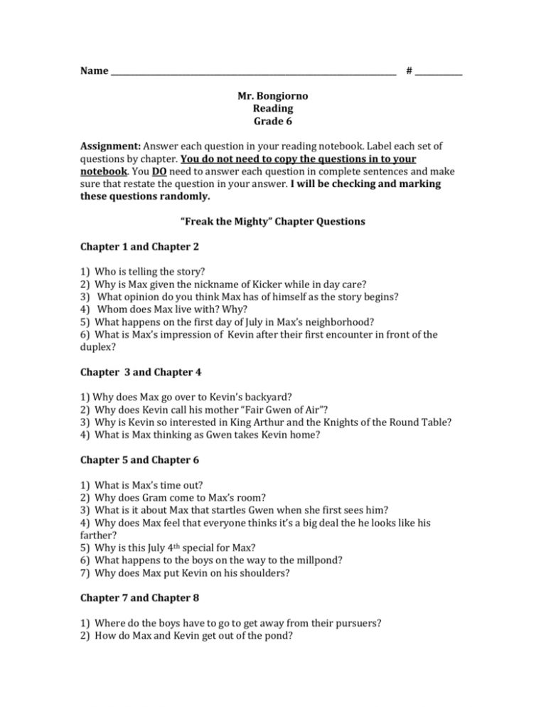 freak-the-mighty-chapter-questions-freak-the-mighty-printable