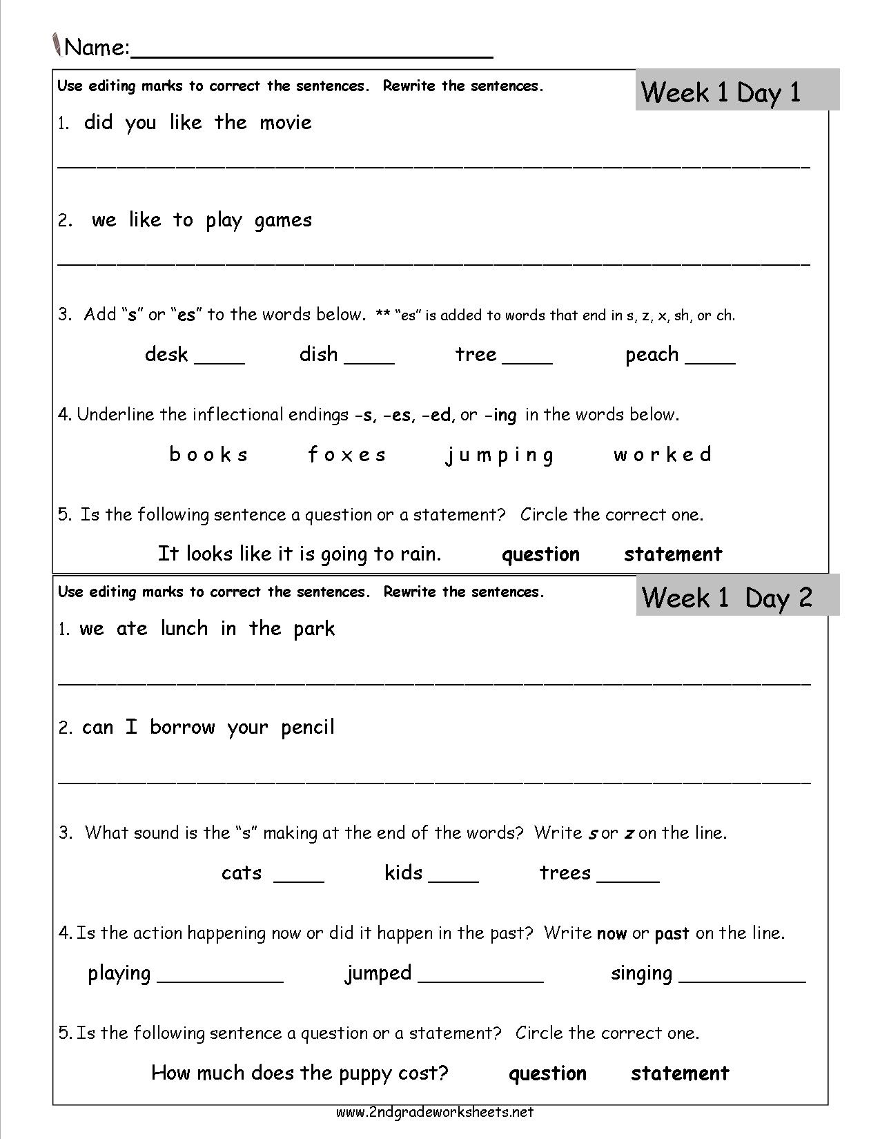 3Rd Grade Language Arts Worksheets Free Printable Printable Worksheets