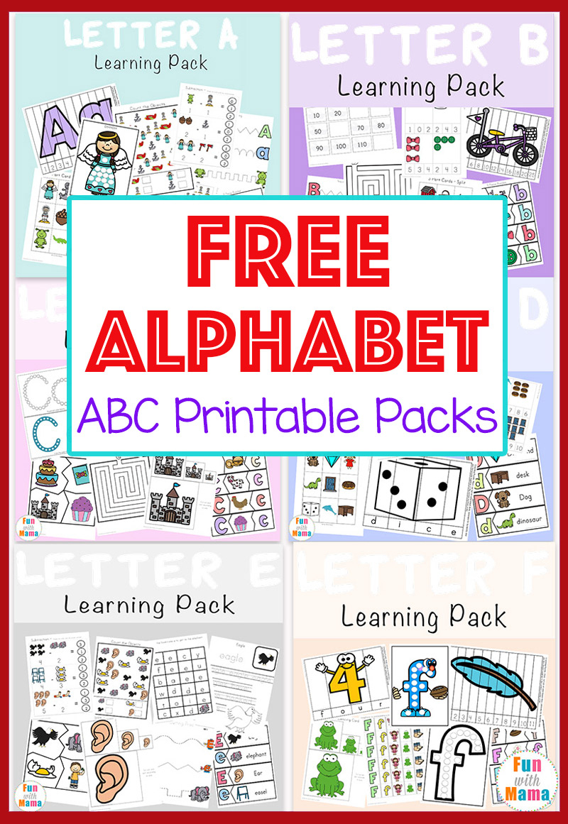 Free Alphabet Abc Printable Packs - Fun With Mama | Printable Abc Letters Worksheets