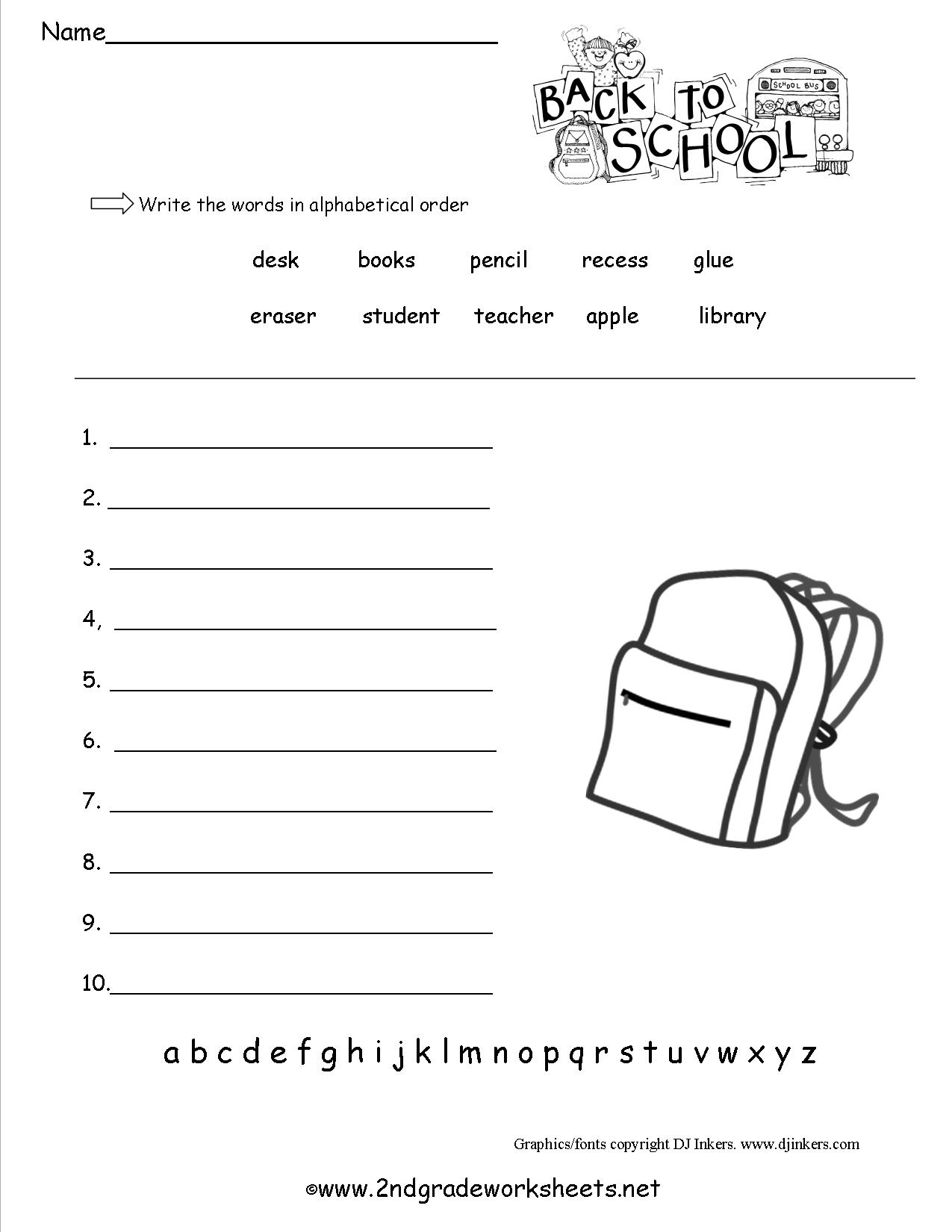Free Back To School Worksheets And Printouts | Free Student Worksheets Printables