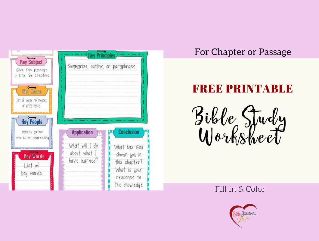 Free Bible Journal Key Worksheet – Bible Journal Love | Free Printable Bible Study Worksheets For Adults
