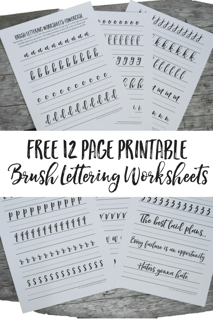 Free Brush Lettering Worksheets | Free Printable Calligraphy Worksheets