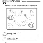 Free Counting Vegetables Worksheet For Preschool | Vegetables Worksheets Printables