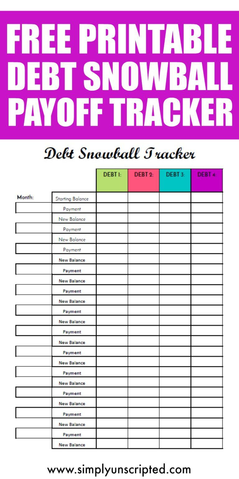 Free Debt Snowball Printable Worksheet: Track Your Debt Payoff | Free Printable Debt Snowball Worksheet