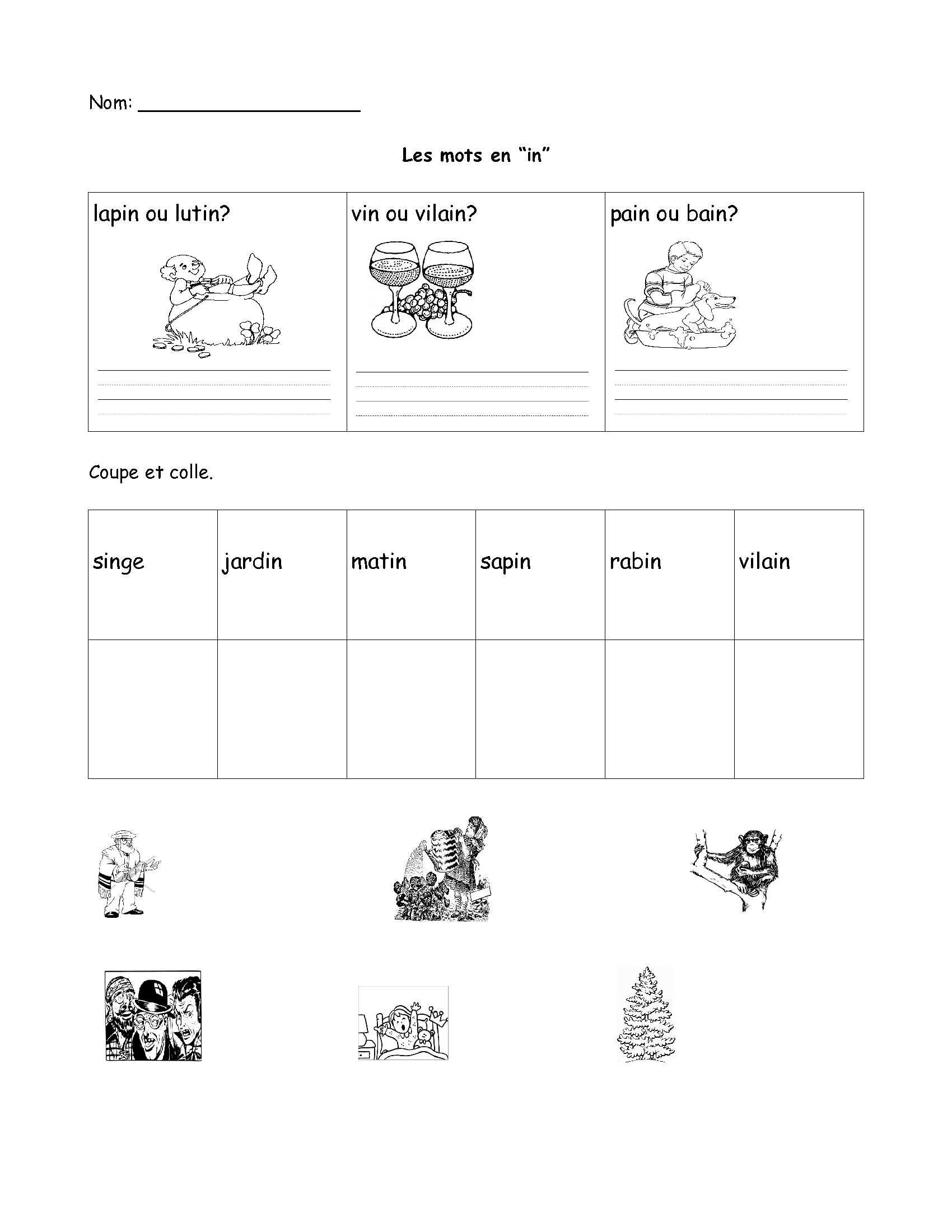 Kindergarten French Colors Worksheet Printable Could Also Punch Grade 1 French Immersion
