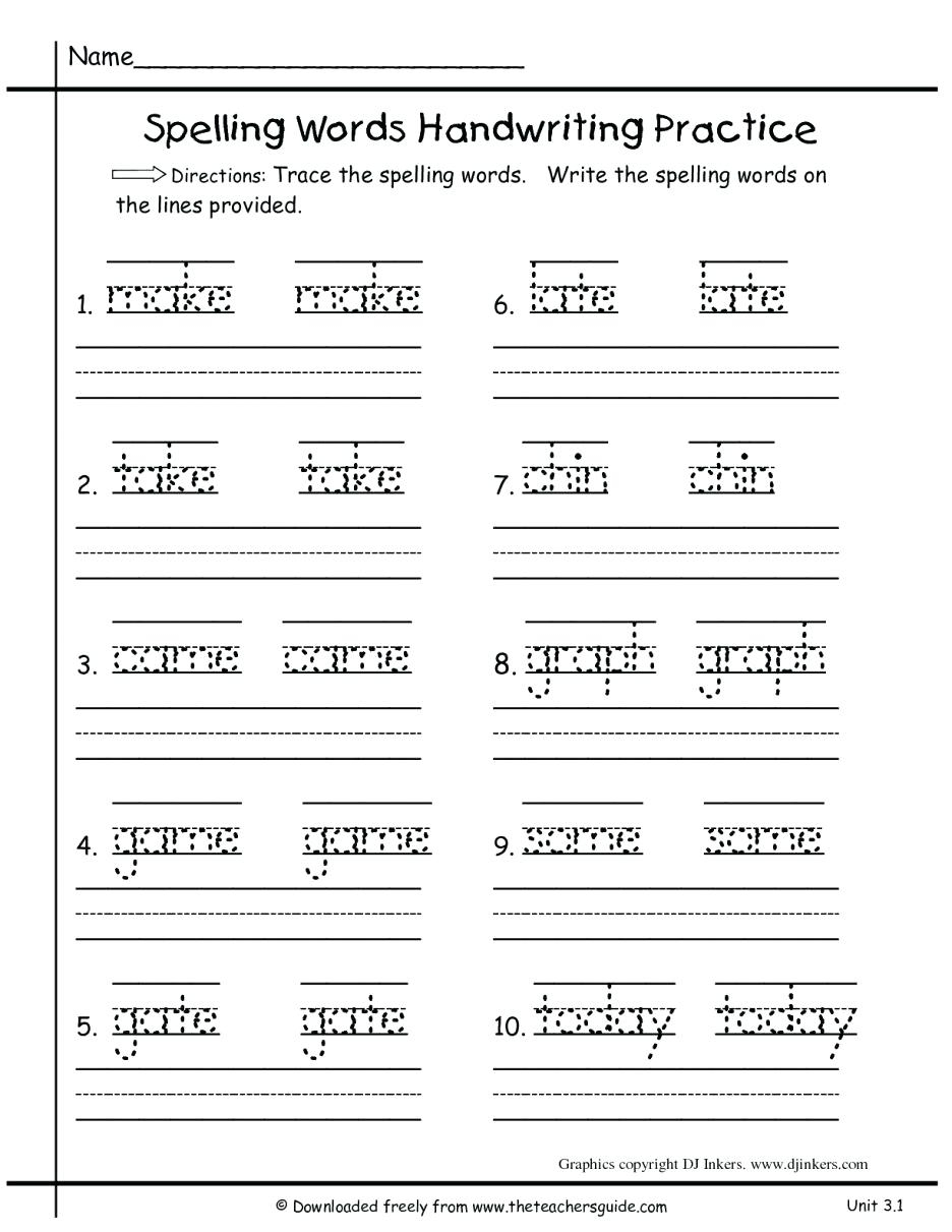 Free Handwriting Worksheets For First Grade – Favoritebook.club | Free Printable Handwriting Worksheets For First Grade