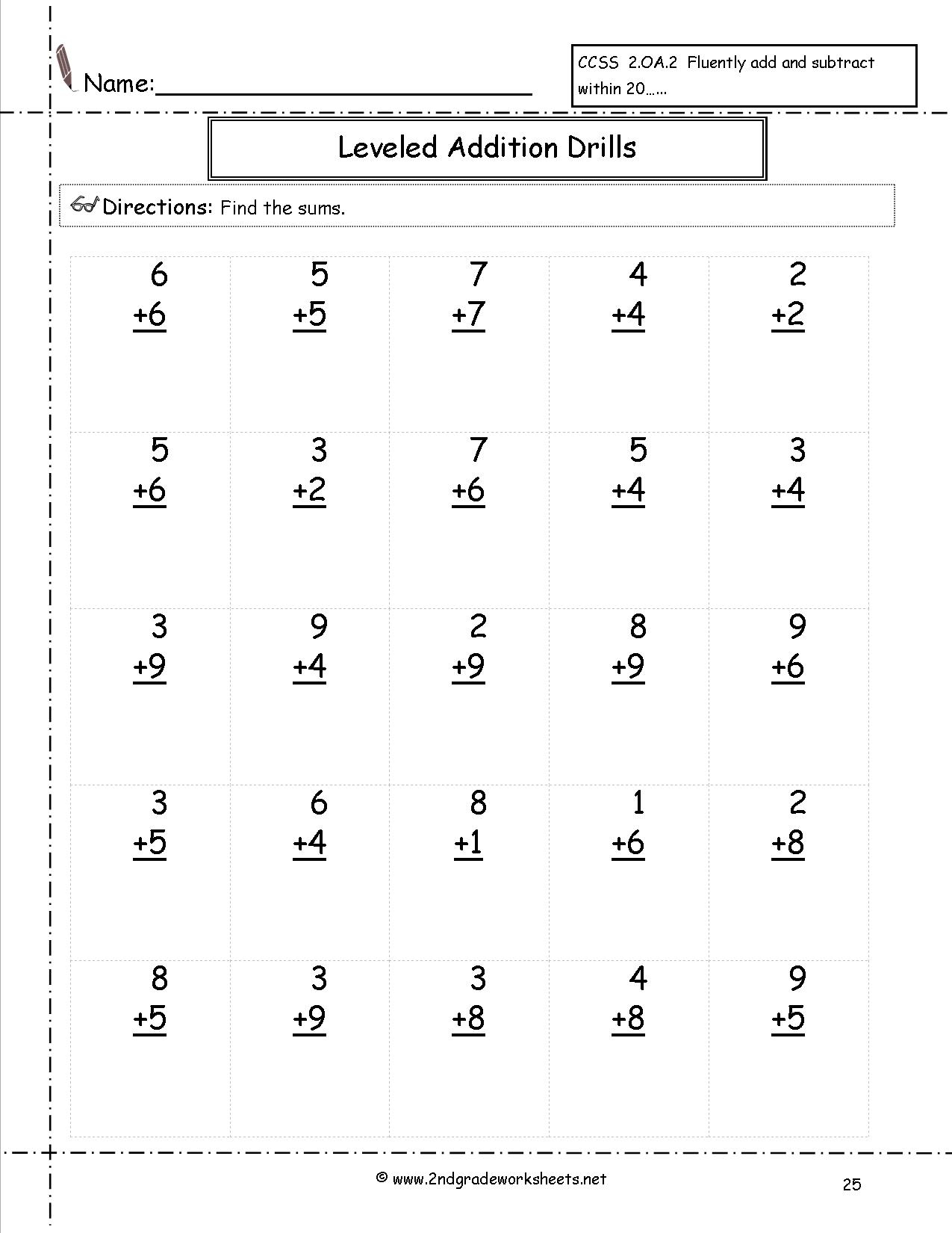 Free Math Worksheets And Printouts | Free Printable Worksheets For Math 2Nd Grade