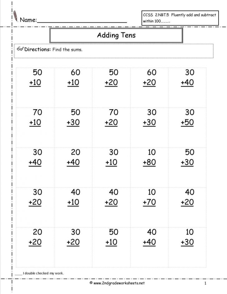 Free Math Worksheets Andouts Extraordinary Second Grade Addition ...