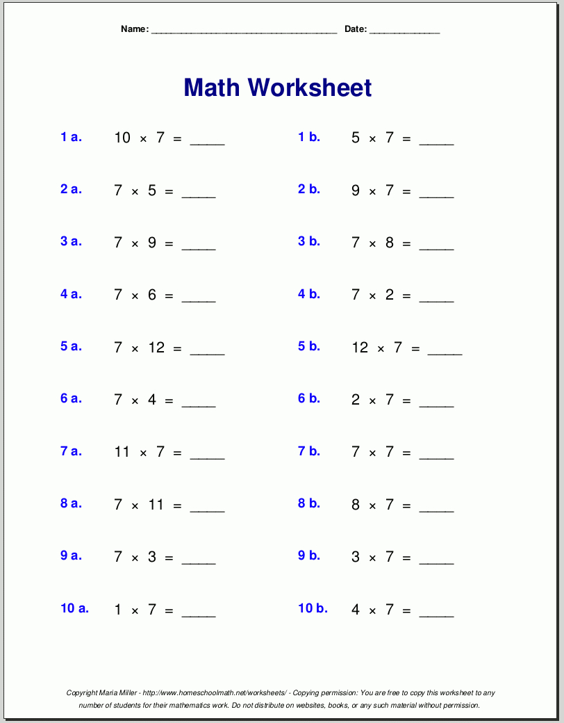 printable multiplication sheets 5th grade printable 5th